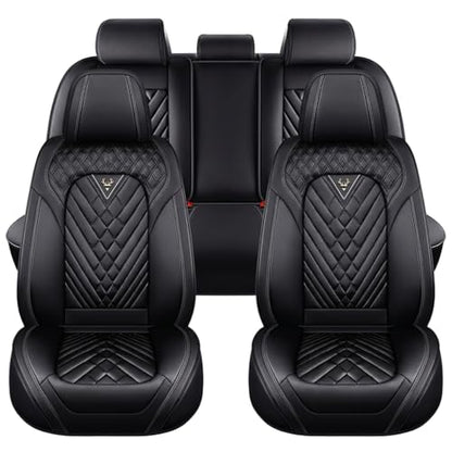 Leather Car Seat Covers for Ford F150 2003-2026, Automotive Seat Covers & Accessories Full Set, Diamond Pattern Waterproof Seat Covers for Car, Black - size: Ford F150 Full Set