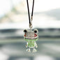 Bling Frog Diamond Car Hanging Ornaments, Crystal Rhinestone Frog Rear View Mirror Pendant Charm (Green) - color: Green