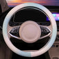 Steering Wheel Cover, with Non-Slip Lining, Cool in Summer Warm in Winter for Men Women, 14.5-15 Inch Non-Slip Breathable Leather Car Steering Wheel Protector - color: Gradient Blue