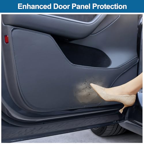 Model Y Juniper Door Anti Kick Pads Pearl Sticker Side Door Protective Cover Leather Pad Edge Guard Side Mat Waterproof Dust Resistant Model Y Juniper Interior Accessories 2025 2026 4 PCS