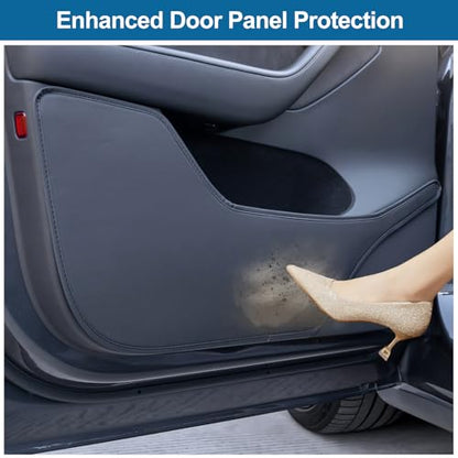 Model Y Juniper Door Anti Kick Pads Pearl Sticker Side Door Protective Cover Leather Pad Edge Guard Side Mat Waterproof Dust Resistant Model Y Juniper Interior Accessories 2025 2026 4 PCS
