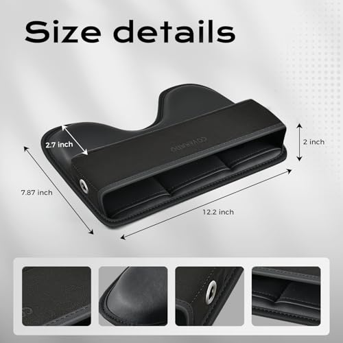 Coverado Universal Car Seat Gap Filler Organizer, Premium Suede Leather Car Seat Side Gap Filler, Seat Gap Storage Box for Suv Truck, Car Interior Accessories