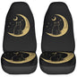 Dujiea Cat Sitting On The Crescent Moon Car Front Seat Covers 2 Pcs Universal Auto Seat Covers Front Seats Only, Vehicle Bucket Seat Protectors Fit for Most Car SUV Sedan and Truck - color: Cat Sitting On The Crescent Moon