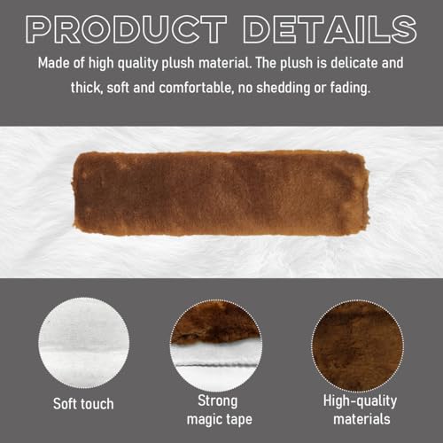 2 PCS Seat Belt Shoulder Pads, Soft Fluffy Plush Seat Belt Shoulder Strap Covers, Comfy Warm Seat Belt Strap Cover Shoulder Cushion for Adult Children, Car Accessories (Brown) - color: Brown