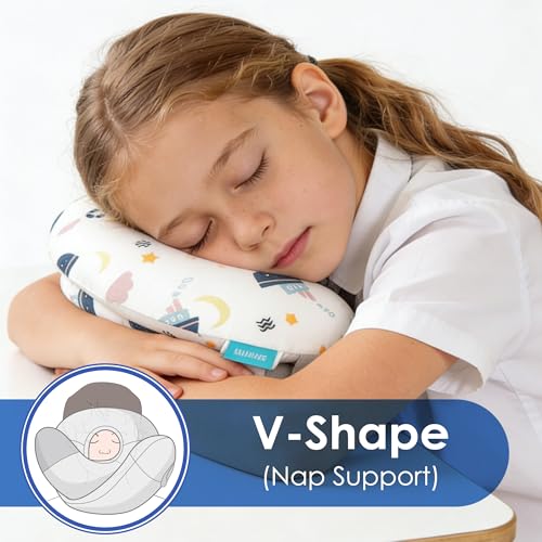 Kids Neck Pillow for Travel Airplane Car, Ergonomic Neck Wrap Support Pillow, Cute Pillowcase(Sailship) - color: Sailfun