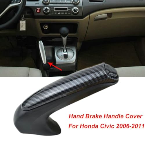 Parking Brake Grips Handle Cover Carbon Fiber Print Front Hand Brake Protector Interior Trim for Honda Civic Coupe Sedan 2006 2007 2008 2009 2010 2011