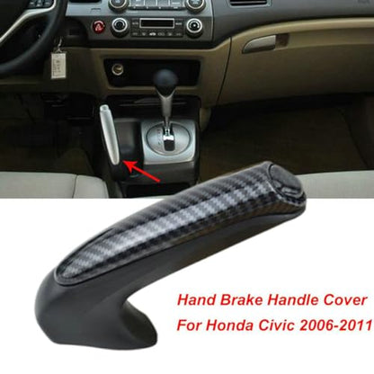 Parking Brake Grips Handle Cover Carbon Fiber Print Front Hand Brake Protector Interior Trim for Honda Civic Coupe Sedan 2006 2007 2008 2009 2010 2011