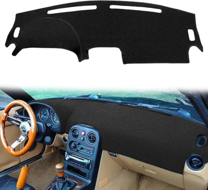 Dash Cover Mat Custom Fit for Mazda Miata,Dashboard Cover Pad Carpet Protector (Black) K230 - color: BLACK.