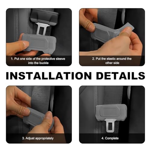 2PCS Car Seat Belt Buckle Covers, Anti-Scratch Silicone Auto Seatbelt Buckle Protector, Universal Safety Belt Clip Cover Secure Buckle Guard Fits Most Vehicles, Car Accessories (Red)