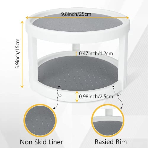 Lazy Susan Organizer, 2 Tier Non Skid Spice Rack Turntable,360 Degree Rotating Seasoning Organizer, 10-Inch Spinning Organizer for Pantry Cabinet, Kitchen, Countertop, Vanity Display Stand - size: 1-Pack, 2-Tier, 10-Inch