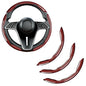 3-Piece Carbon Fiber Steering Wheel Cover, Anti-Slip & Segmented Thin Design for Comfort Grip, Universal Fit 99% Cars SUV Truck,Red - color: Red