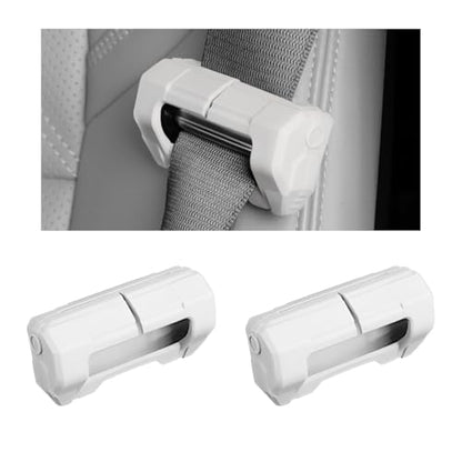 2 PCS Car Seat Belt Buckle Covers, Anti-Scratch Silicone Auto Seatbelt Clips Protector, Universal Seat Belt Buckle Protective Sleeve for SUVs Vans Trucks, Car Accessories (White) - color: White