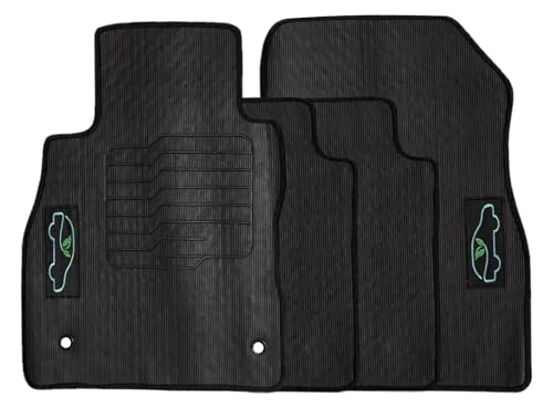 ecoMats All Weather Floor Mats Custom Fit for 2018 2019 2020 2021 2022 2023 2024 Nissan Kicks with Safety Locks - Front and Rear - Black