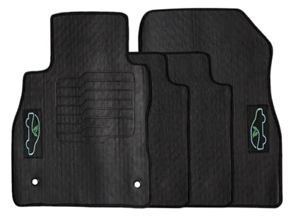 ecoMats All Weather Floor Mats Custom Fit for 2018 2019 2020 2021 2022 2023 2024 Nissan Kicks with Safety Locks - Front and Rear - Black