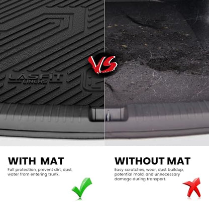 LASFIT Cargo Mat for Audi Q5/SQ5 2018-2025(Include Q5/SQ5 Sportback), Custom Fit All-Weather TPE Trunk Mat for Audi Accessories, Waterproof, Easy to Clean, Black - size: 3)2018-2025|For Audi Q5/SQ5|Cargo Mat