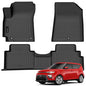 AUXKO All Weather Floor Mat Fit for Kia Soul 2026 2025-2020 TPE Rubber Liners Soul Accessories All Season Guard Odorless Anti-Slip Liner Black - size: soul|2020-2026|floor mats