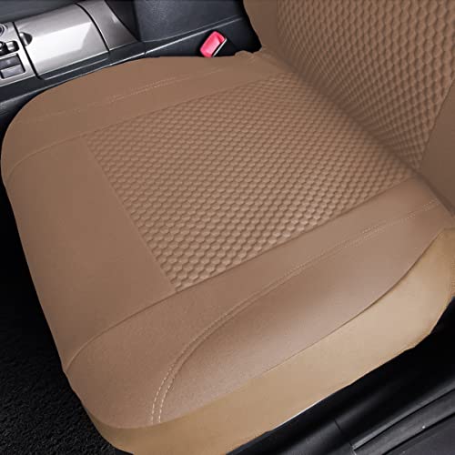 Flying Banner car seat Covers Full Set Velvet Cubic Press Massage Breathable Rear Bench Split Black Gray Beige tan 40/60 50/50 60/40 (Full Set - Low Back, Dark Beige) - color: Dark Beige