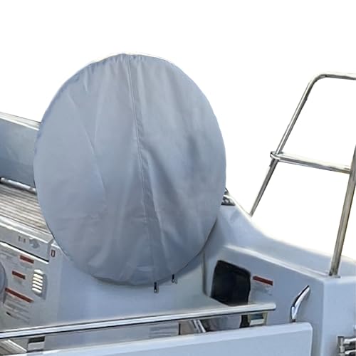 SavvyCraft Waterproof Boat Steering Wheel Covers, Heavy Duty Solution-Dyed 600D Fade-Resistant UV Protection Sailboat Yacht Marine Steering Wheel Protector Case, Vecro and Zipper Closure Grey 36" - color: Gray, size: 36" Wheel Diameter