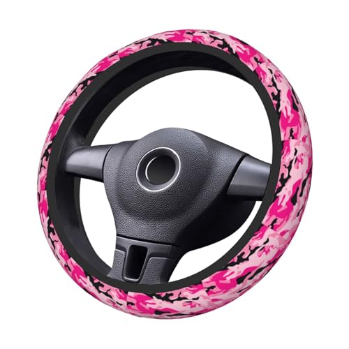 Camouflage Camo Pink Universal Steering Wheel Covers, Cute Car Accessories for Women Girls Car Truck - color: Camouflage Camo Pink