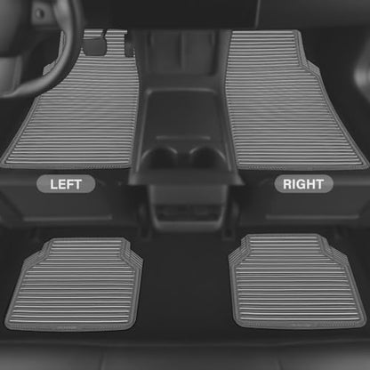 CAR PASS Gray Rubber Car Floor Mats & Cargo Liners, All Weather Car Mats & Trunk Mats,Waterproof Automotive Floor Mats Trim to Fit for Most Cars Sedans SUVs Vans, Durable Heavy Duty Anti-Slip, Gray - color: Gray with cargo liner