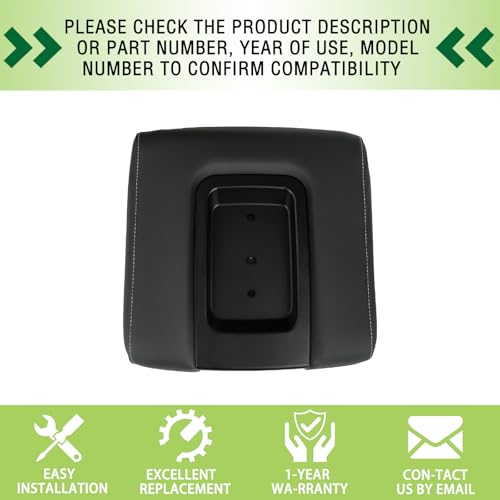 Front Seat Center Console Armrest Lid Black Compatible with 2014-2019 Chevrolet Chevy Silverado Suburban Tahoe GMC Sierra Yukon XL Replaces 22881398 - color: Black Armrest Lid
