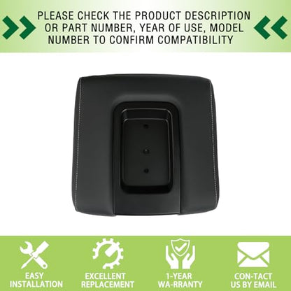 Front Seat Center Console Armrest Lid Black Compatible with 2014-2019 Chevrolet Chevy Silverado Suburban Tahoe GMC Sierra Yukon XL Replaces 22881398 - color: Black Armrest Lid