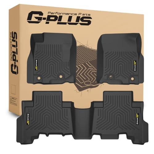 G-PLUS Floor Mats for Toyota 4Runner 2013-2024 & Fit Lexus GX460 2014-2023(Only for 5 Seats),All Weather TPE Custom Fit Floor Liner 1st & 2nd Row Heavy Duty Car Mats - size: 13-24|Fit Toyota 4Runner 5-Seat|3PCS