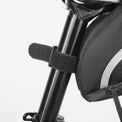 BV Strap-On Bike Bag with Reflective Material - Saddle Bag with Seperate Divider for Small Items for All Your Essentials - Bike Pouch with Taillight Hanger for Maximum Safety - size: Large, style: Cycling Bag
