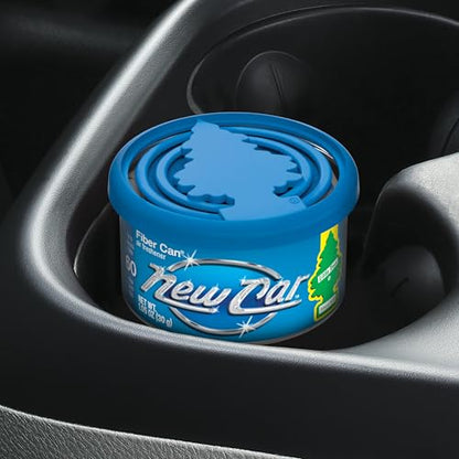 LITTLE TREES Car Air Freshener | Fiber Can Provides Long Lasting Scent for Auto or Home | Recycled Fiber | New Car Scent, 4 Air Fresheners - color: New Car Scent