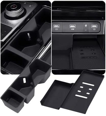 Cup Holder Insert & Wireless Charging Protective Mat for KIA Sorento 2026 2025 2024 2023 2022 2021, Interior Accessories Cup Holder & Wireless Charger Cover Pad for 2021-2026 Sorento, Black - style: Fits for 2021-2026 Sorento