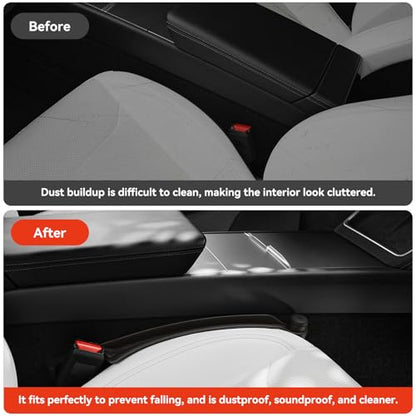 Car Seat Gap Filler [2 Pack], Premium Silicone Side Console Organizer with Built-in Emergency Glass Breaker, Universal Fit Automotive Gap Blocker to Prevent Dropping, Car Interior Decor