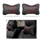 2PCS Car Neck Pillow, Soft Leather Headrest Pillow for Car Support Neck, Breathable Ergonomic Neck Support Relief Cushion for Driving with Adjustable Strap, Universal Car Accessories (Black&Red)