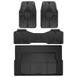 CAR PASS Rubber Floor Mats&Cargo Liner,Waterproof Trucks Mats Heavy Duty,All Weather Trim-to-Fit Automotive Mats for Cars Trucks SUV,Anti-Slip Easy Clean Durable,Full Set 5-Piece,3D Emboss All Black - color: Black Cargo Liner