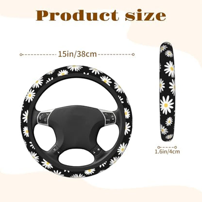 Steering Wheel Cover Accessories Neoprene Cover, Breathable Non-Slip Easy to Install Suitable for Women Men, 14.5-15.5 Inch for Car SUV Van Truck Universal - Persia Flower - color: Persia Flower