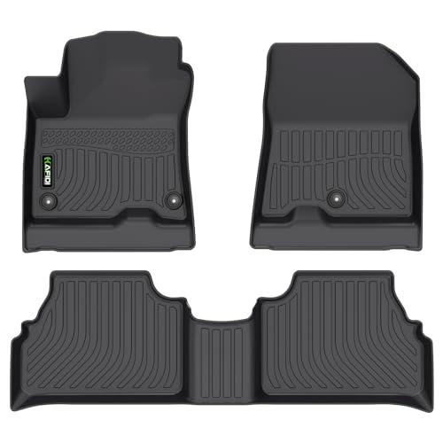 Floor Mats Custom for Hyundai Kona Electric (EV) 2019-2023 All Weather Protection TPE Heavy Duty Non-Slip Automotive Floor Liners Fits Front& 2nd Row Full Set Accessories, Black - style: 4) For Kona EV 2019-2023