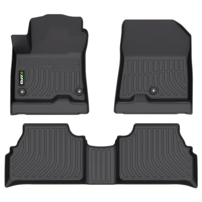 Floor Mats Custom for Hyundai Kona Electric (EV) 2019-2023 All Weather Protection TPE Heavy Duty Non-Slip Automotive Floor Liners Fits Front& 2nd Row Full Set Accessories, Black - style: 4) For Kona EV 2019-2023