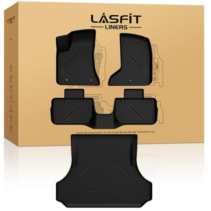 LASFIT Floor Mats & Trunk Mat for Dodge Charger 2011-2023 AWD, for Chrysler 300 2011-2023 AWD, Fit Without Subwoofer, All Weather TPE Custom Fit Car Mats Floor Liners Cargo Liner Cargo Mat Black - style: 4) Charger/Chrysler 300 | 2011-2023 |Floor Mats & T