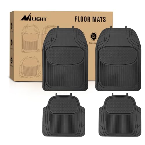 Nilight PVC Floor Mats for Cars Trucks SUVs,Universal Trim to fit for Most Vehicles,All Weather Protection Heavy Duty Floor Liners,Pack of 4 - color: PVC 4 Pack