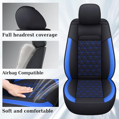 Coverado Front Seat Covers, Waterproof Front Car Seat Covers for Truck Compatible with 2002-2026 Dodge Ram 1500 2500 3500 Crew Double Mega Quad Cab(Blue) - color: Blue, size: FrontPair