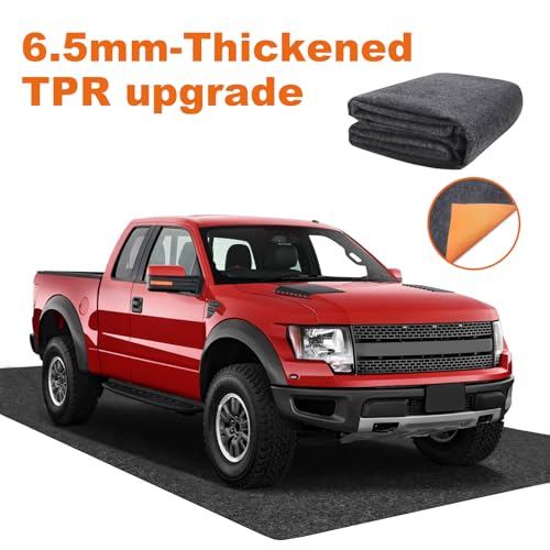 2-PC 64 X 32 Inch Heavy Duty Oil Spill Mat, 6.5mm Thickened Garage Floor Mat for Under Car, 1/4" Waterproof Rubber Backing Absorbs Oil Quickly, Washable, Reusable, Durable, Non-Slip - size: 5'4" x 2'8"