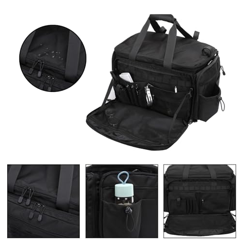 MOSISO Patrol Bag Law Enforcement, Car Front Seat Organizer for Police Equipment, Police Gear Bag with Padded 16 inch Laptop Compartment, Hanging Seat Storage Case for Patrol Vehicle,Car,Truck, Black