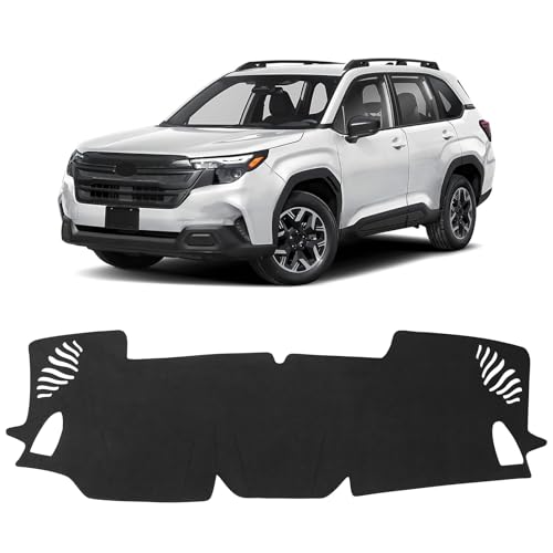 Dashboard Cover Mat for Subaru 2025 2026 Forester Accessories Black Flannel Material Anti-Slip Dash Cover Mat Sunshade Glare UV Rays Protector - size: for Subaru 2025-2026 Forester