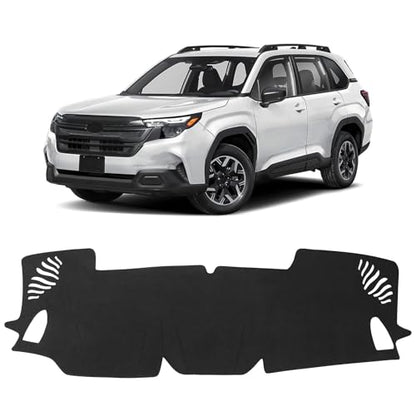 Dashboard Cover Mat for Subaru 2025 2026 Forester Accessories Black Flannel Material Anti-Slip Dash Cover Mat Sunshade Glare UV Rays Protector - size: for Subaru 2025-2026 Forester