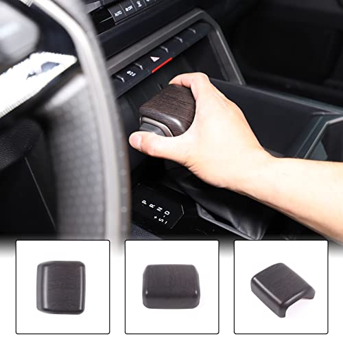 Aunginsy Car Gear Shifter Hand Brake Trim Cover Compatible with Toyota Tundra 2022+, Sequoia 2023+ & Tacoma 2024+, ABS Automatic Center Console Gear Shift Head Knob Scratch Protector Cover Accessories - color: Oak Grain Pattern(A)
