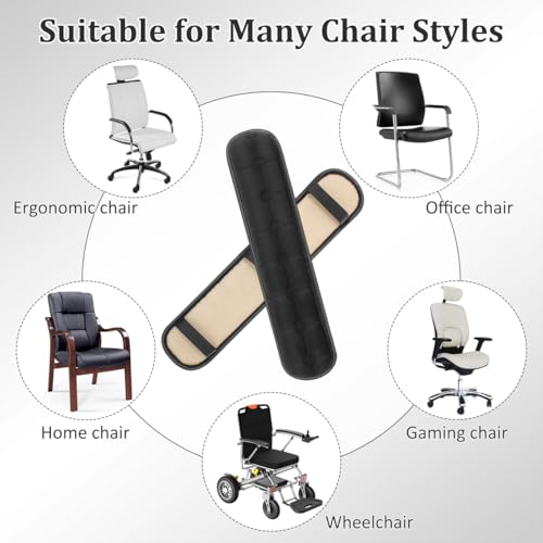 Garneck Chair Armrest Pad Office Gaming Chair Armrest Cushion Pillow Cover Support for Elbow Forearms - color: Black