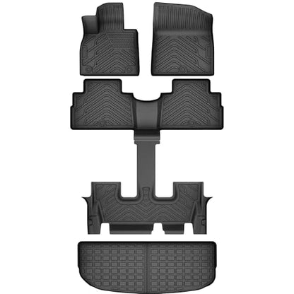 Floor Mats & Cargo Liner Fit for Hyundai Palisade 2025 2024-2020 7 Seats, All Weather TPE Custom Palisade Floor Liners, Automotive 1st & 2nd & 3rd Row Mats and Trunk Mat Car Mats Set Accessories - style: 20-25 Hyundai Palisade Full Mats Set