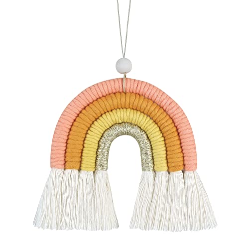 BOHO GARDEN Macrame Bohemian Rainbow Charm - Essential Oil Diffuser for Cars, Baby Nursery, Children’s Bedroom & Home Decor- Colorful Decorative Hanging Air Freshener & Accessories - 3.5x4 - Blossom - color: Blossom