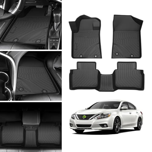 Cartist Floor Mats for Nissan Altima 2013 2014 2015 2016 2017 2018 All Weather Floor Mat for Altima Accessories Waterproof Car Floor Mats Black Front Rear Heavy Duty TPE Carpet - size: 5)Nissan Altima【2013-2018】