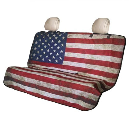 Waterproof Backseat Cover for Car Trucks Van SUV Jeep,Rear Bench Towel Seat Covers,(USA Flag) - color: USA Flag