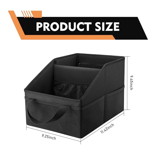 Car Seat Organizer, Backseat Car Organizer, Collapsible Organizers and Storage with Handles and Mesh Pockets, Fit for Front/Rear Consoles Back Seats (Black)